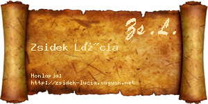 Zsidek Lúcia névjegykártya